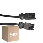 Fordelspakke 50x Noxion GST - Kompatibel Forlængerkabel Sort - Han + Hun - 1,5m - 3 pole 1,5mm2