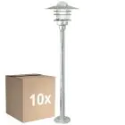 Fordelspakke 10x Nordlux Agger Piedestallampe Metal Brushed Aluminium | Egnet til 1x E27 