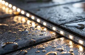 Waterdichte LED-strip in de regen